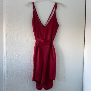Red Silky Romper